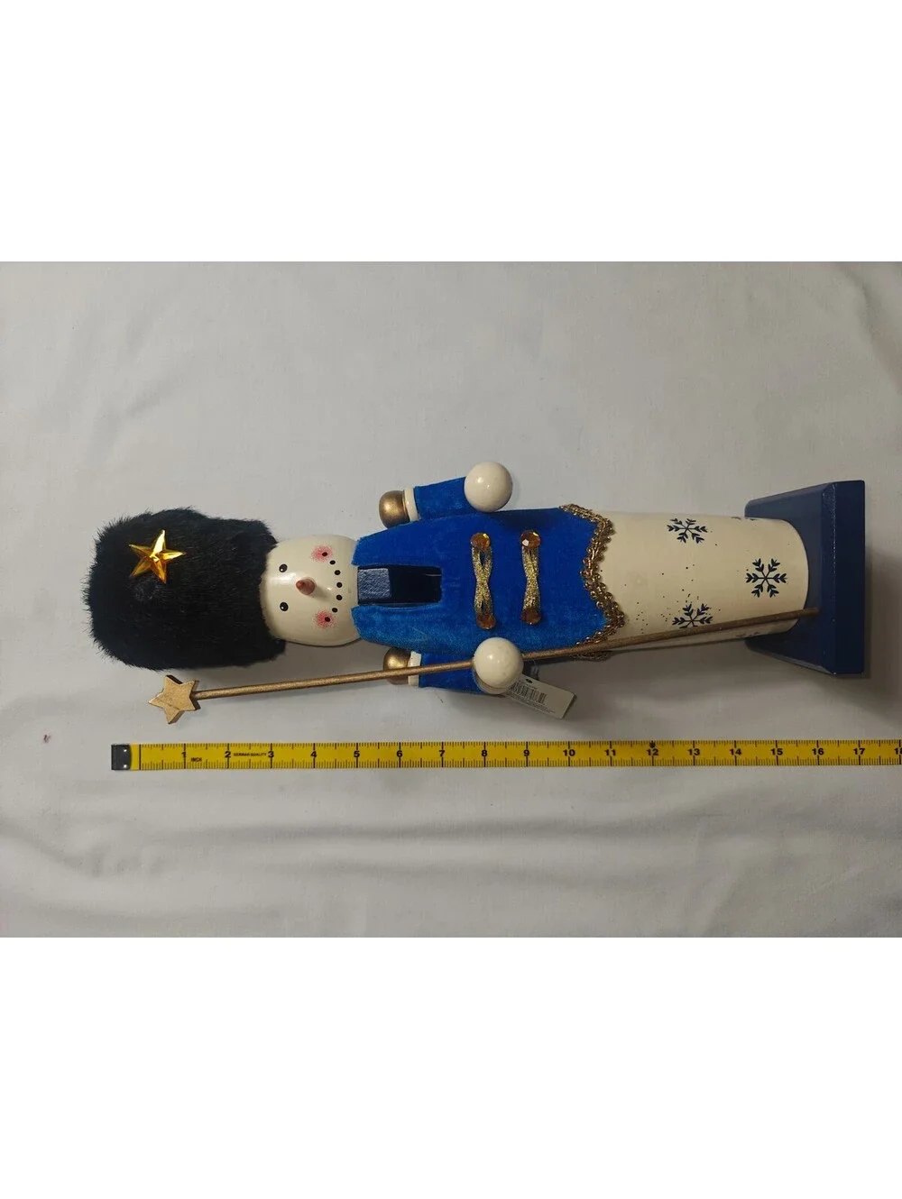 Wooden Snowman Nutcracker featuring a navy  Christmas  Winter Decoration 17